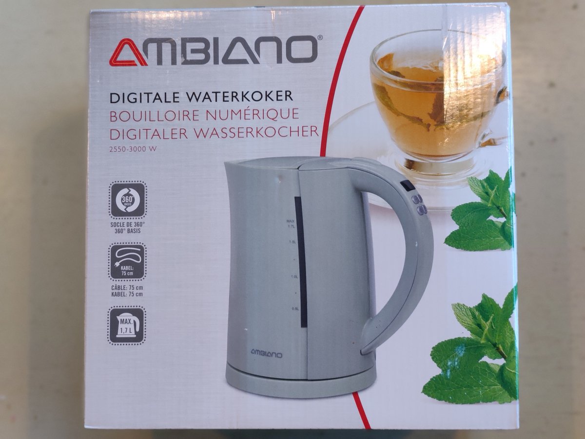 AMBIANO - digitale waterkoker - digitaal - 5 temp niv - 3000 w -