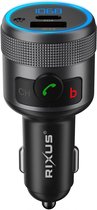 Rixus - Bluetooth FM Transmitter - Autolader -USB-A en USB-C, Bluetooth Carkit - Zwart - rxbt26