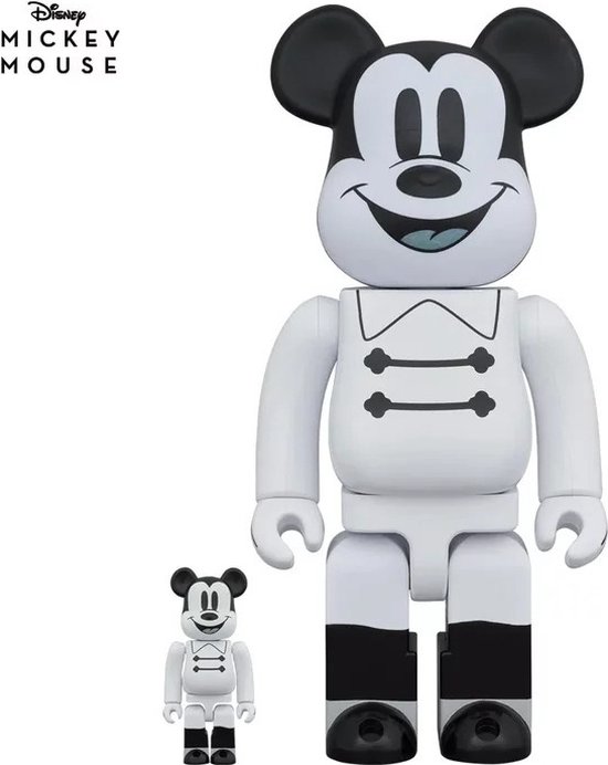 400% & 100% Bearbrick Set - Mickey Mouse (Nighttime)