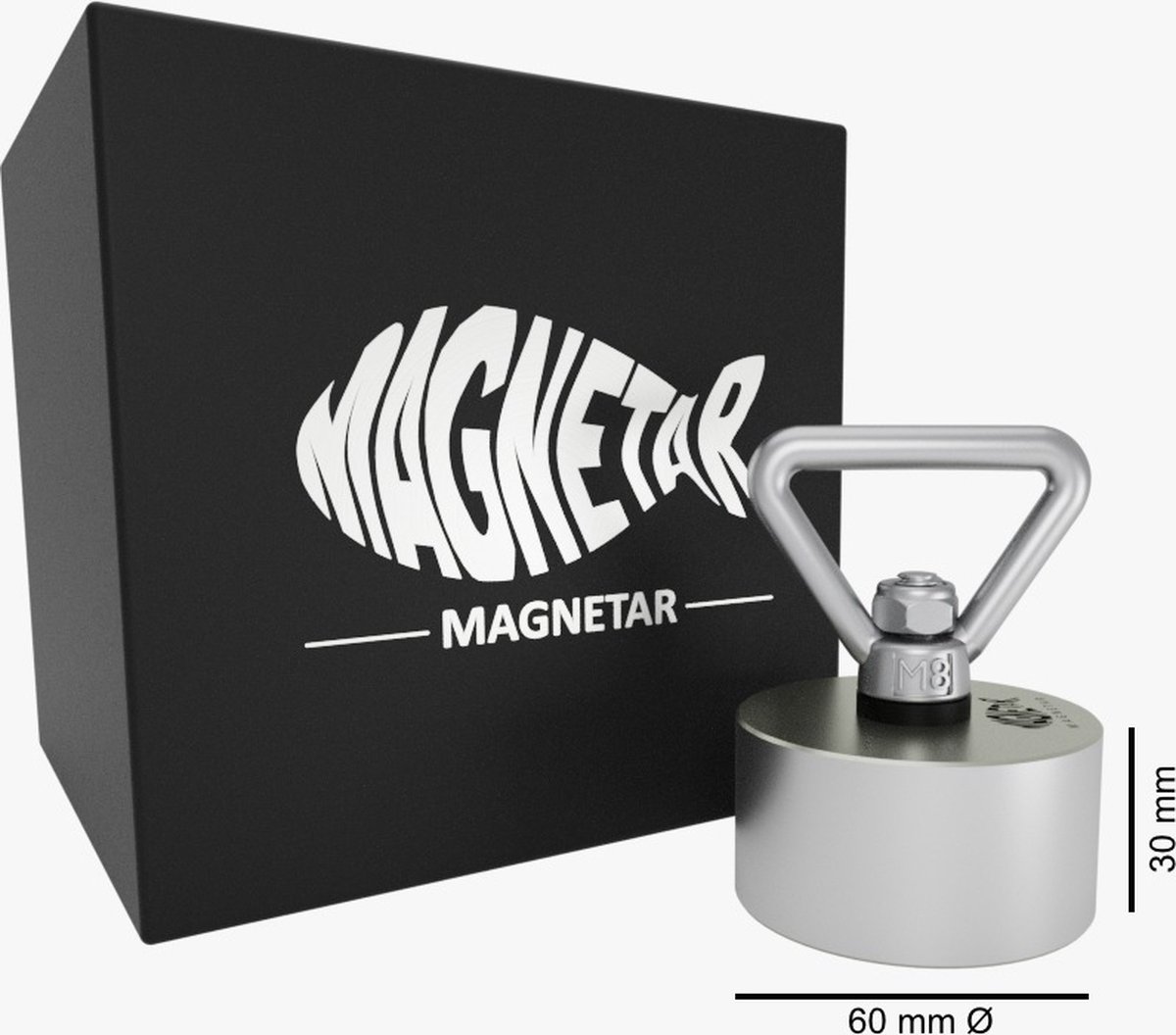 Magneetsysteem 66 mm met handgreep - houdt 25 kg extreem sterk door neodymium magneten Powersystem hechtmagneten