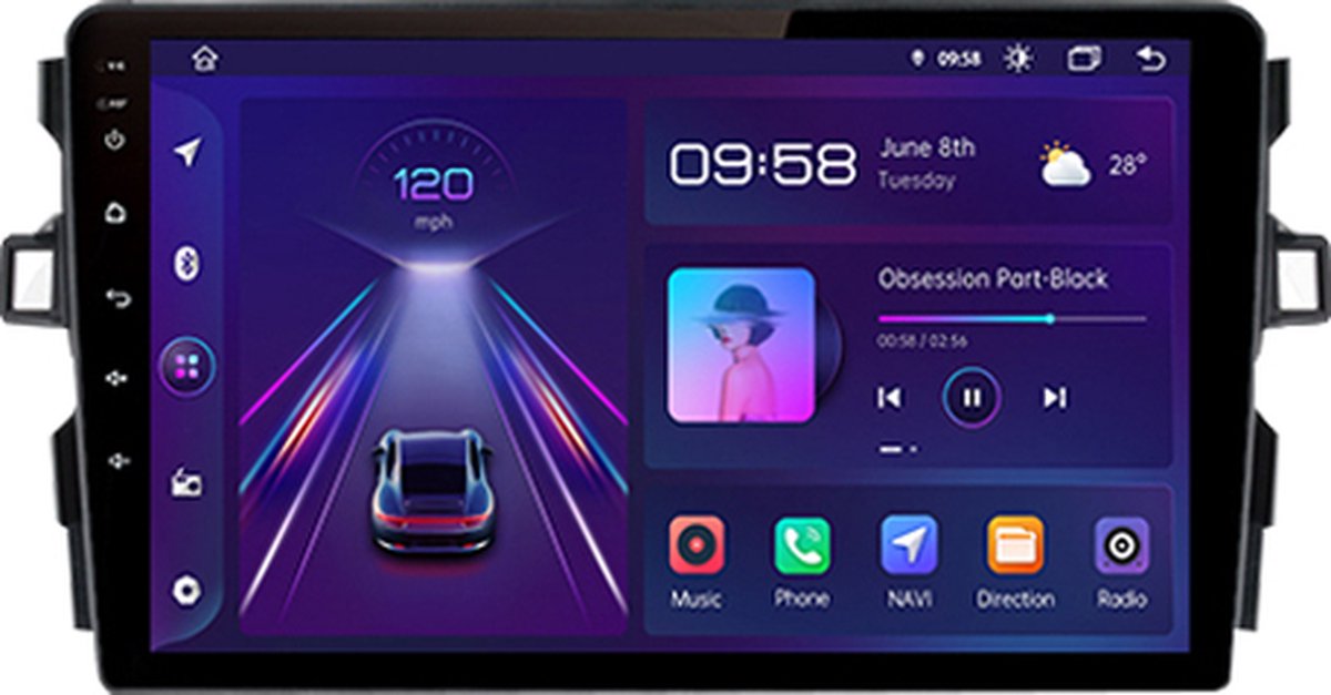 geschikt voor Toyota Auris 2006-2012 Android navigatie en multimediasysteem 1GB RAM 16GB ROM