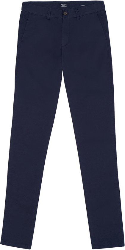 Mr Jac - Broek - Heren - Slim fit - Chino - Garment Dyed - Pima Katoen -Donker Blauw - Maat W30 L34