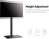 TV-standaard vloer 1.3m voor 19-43 inch TV, 30° Kantelbaar & 70° draaibaar & 16 hoogte verstelbaar TV-stand floor universal, Tall vloerstandaard Max VESA 200x200mm 35kg