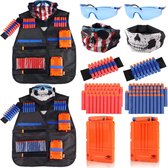 P&P Goods® Tactical Vest Geschikt voor Nerf - Inclusief 80 Pijltjes,2 Maskers, 2 Veiligheidsbrillen, 2 Magazijnen - 2 Stuks