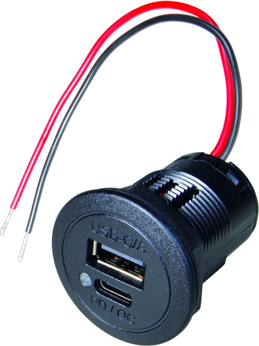 Power USB C/A Inbouwdoos Quick Charge incl LED