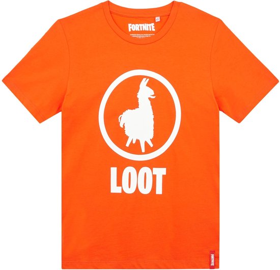 Fortnite T-shirt met korte mouw - oranje - Maat 164