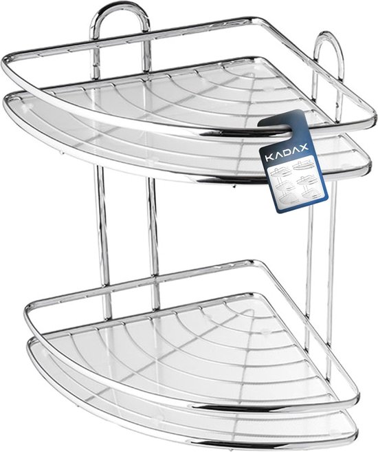 KADAX Corner Shelf, Chrome Steel Wall Corner Shelf, Bathroom Corner Shelf, Shower Basket, Shower Shelf, Chrome Wall Mount, Shower Organizer (3 Floors KADAX Corner Shelf, Chrome Steel Wall Corner Shelf, Bathroom Corner Shelf, Shower Basket, Shower Shelf, Chrome Wall Mount, Shower Organizer (3 Floors