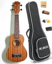 Bol.com WK Sopraan Ukelele 21 inch -Inclusief accessoires-Exclusive Sapelehout - Professionele studie-met tas aanbieding