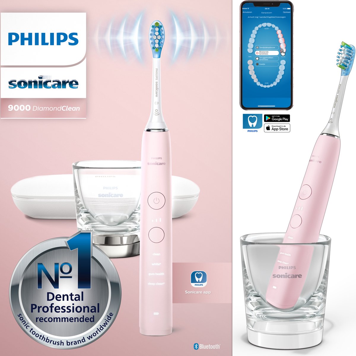 Philips Sonicare DiamondClean 9000 HX9911/29 - Luxe elektrische tandenborstel - Lichtroze - Philips