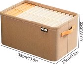 Kleding opbergbox - kast organizer - opbergmand - 35x25x22 - kaki