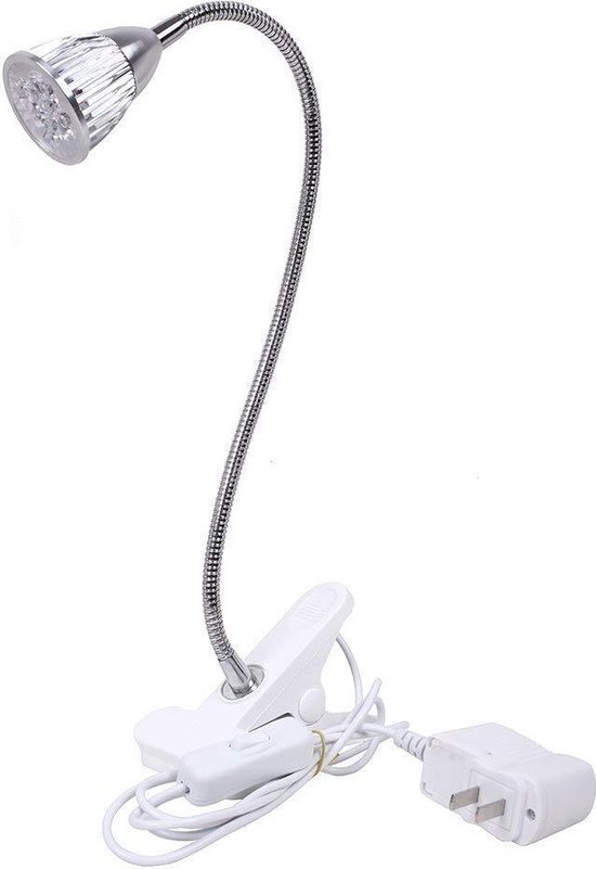 Ortho® - LED Groeilamp - Bloeilamp - Kweeklamp - Grow light - Groei lamp met flexibele Lamphouder - Klem spotje - Zilver 1x - Ortho