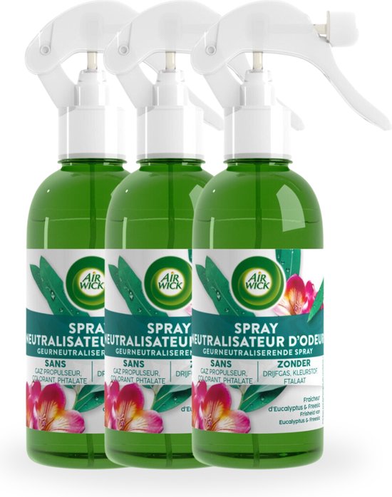 Air Wick Geurneutraliserende luchtverfrisser spray - Eucalyptus & Freesia - 237ml - 3 Stuks - Voordeelverpakking