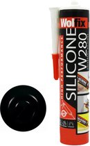 Universele Siliconenkit Koker | Kleur-Zwart |280 ml/300 gr | Universal gebruikt | Glas Installatie | Tegel | Sanitair | Raam