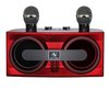 Karaoke set- Rood- Professioneel- Draadloos- Bluetooth met 2 draadloze microfoons- Draagbaar- USB/AUX/TF
