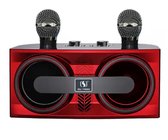 Ensemble karaoké - Rouge - Professionnel - Sans fil - Bluetooth avec 2 microphones sans fil - Portable - USB/AUX/TF