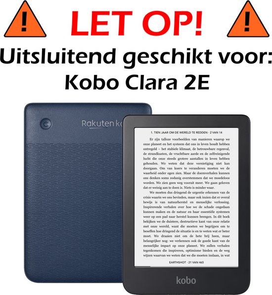 Hoesje Geschikt voor Kobo Clara 2E Hoes Book Case - Hoes Geschikt voor Kobo Clara 2E Hoesje Book Cover Met Screenprotector - Eenhoorn van Hoesje  — afbeelding 2