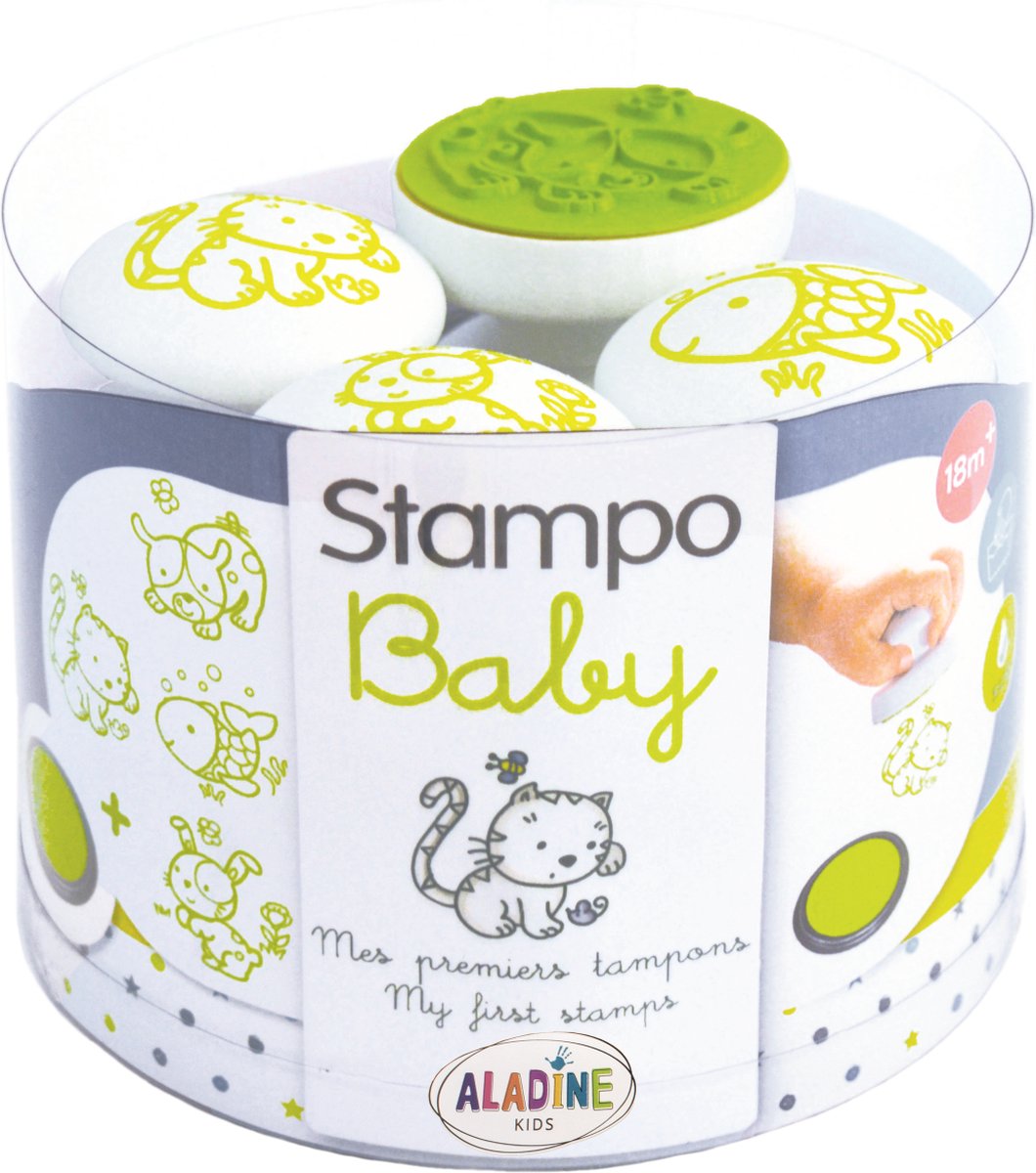 Aladine Stampo Stempel Baby Set Huisdieren 4 stuks