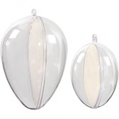 Oeuf déco, h: 6,3 + 9 cm, 25 pces