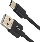 USB-C Kabels Oplaadkabel USB-C Kabel Gevlochten Nylon - USB C naar USB A Datakabel - Zwart - 1,8 meter
