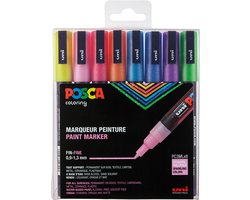 foto van Posca - PC3M - Fine Tip Pen - Sparkling Colors, 8 pc