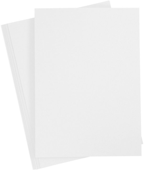 Karton Wit – Hobby Karton – Wit – A4 – 21×29,7cm – 220 grams – Creotime – 10 Vellen