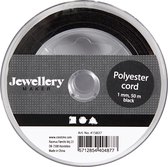 Polyester koord - Hobbykoord - Sieraden Maken - Zwart - Dikte 1mm - 50 mtr - 1 rol