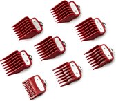 peignes de fixation adaptés à Wahl - set de tondeuse à cheveux 8 pièces + brosse de nettoyage rouge - huile pour tondeuse à cheveux - peignes de fixation pour tondeuses à cheveux