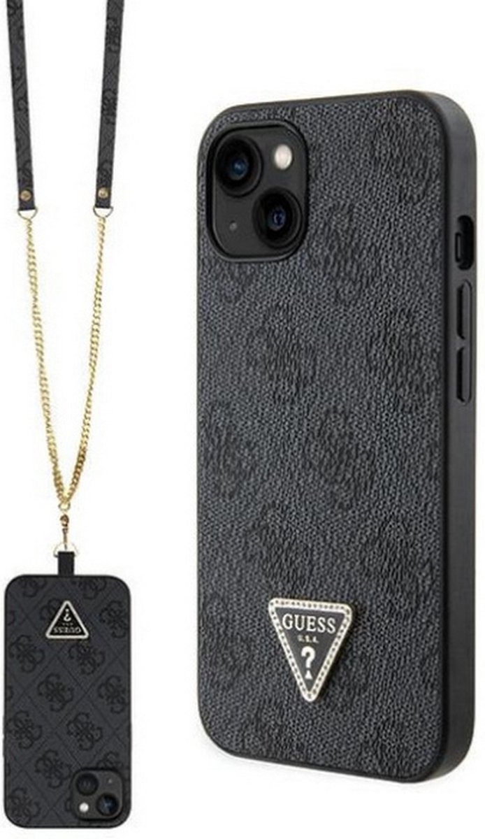 Guess 4G Triangle Crossbody Case - Apple iPhone 13 (6.1") - Zwart