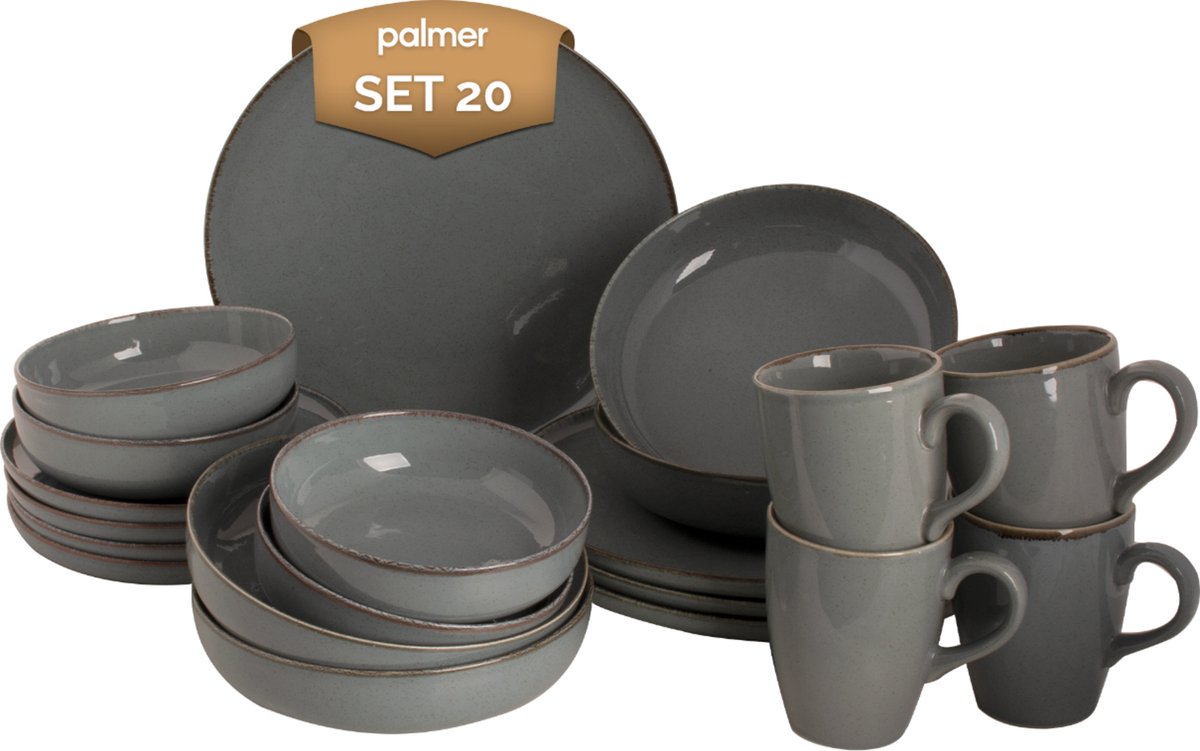 Palmer Serviesset Antigo Porselein 4-persoons 20-delig Blauw