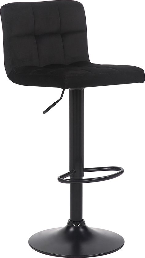 Tabouret de Bar Clp Feni - Velours - Zwart