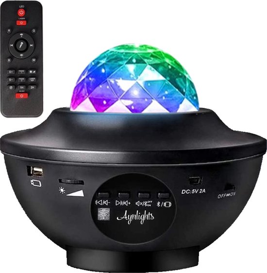 Aynlights® Original Star Projector - Projecteur Galaxy - Ciel Étoilé - Bluetooth avec Musique - Garantie 2 Ans - Lampe Led et Laser - Veilleuse
