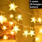 Led lampjes slinger- decoratieve ster lichtsnoer-werkt op batterij-warme kleur 5 meter 30 lampjes
