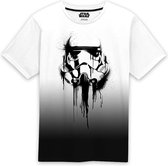 T-Shirt met Korte Mouwen Star Wars Stormrooper Ink Wit Zwart Uniseks - M