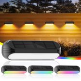 Solarlampen voor buiten, tuin, 4 stuks zonnelampen in de tuin, warmwit, met wisselende kleuren, IP65 waterdicht, tuinverlichting op zonne-energie, voor tuindecoratie, outdoor, muur, trappen, balkon