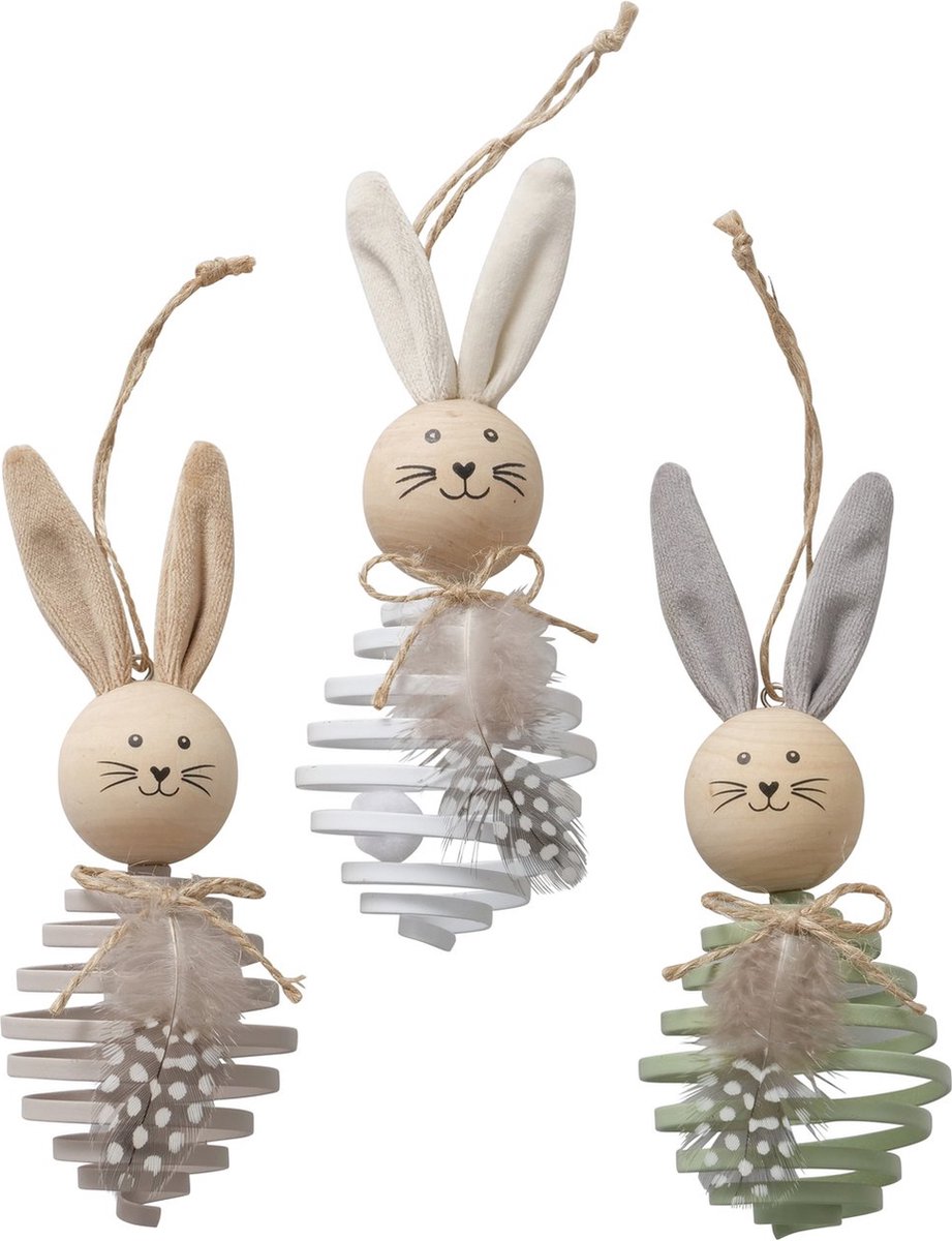 Boltze Home Decoratief Hanger Haas 'Paule' metaal 6x7x16cm 3 assorti