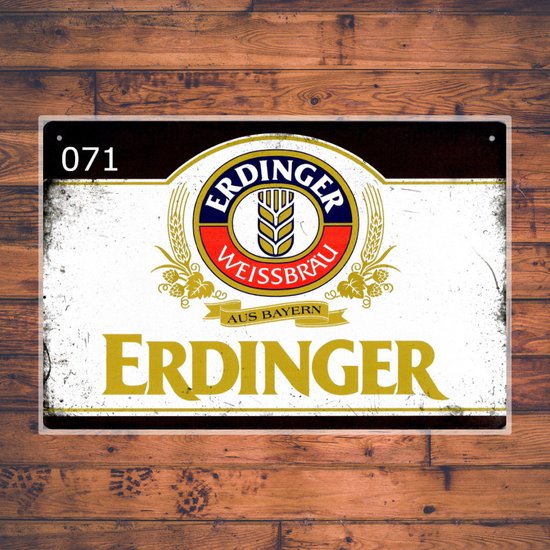 Wandbordje Erdinger bier logo