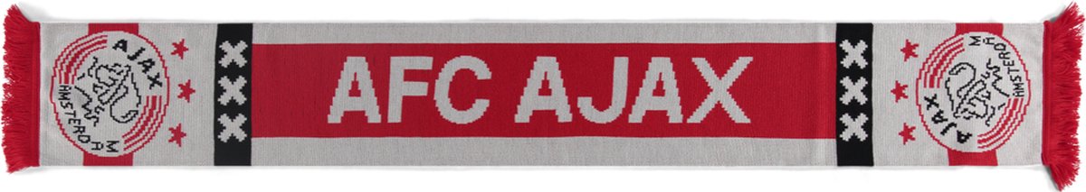 Ajax-sjaal wit rood zwart