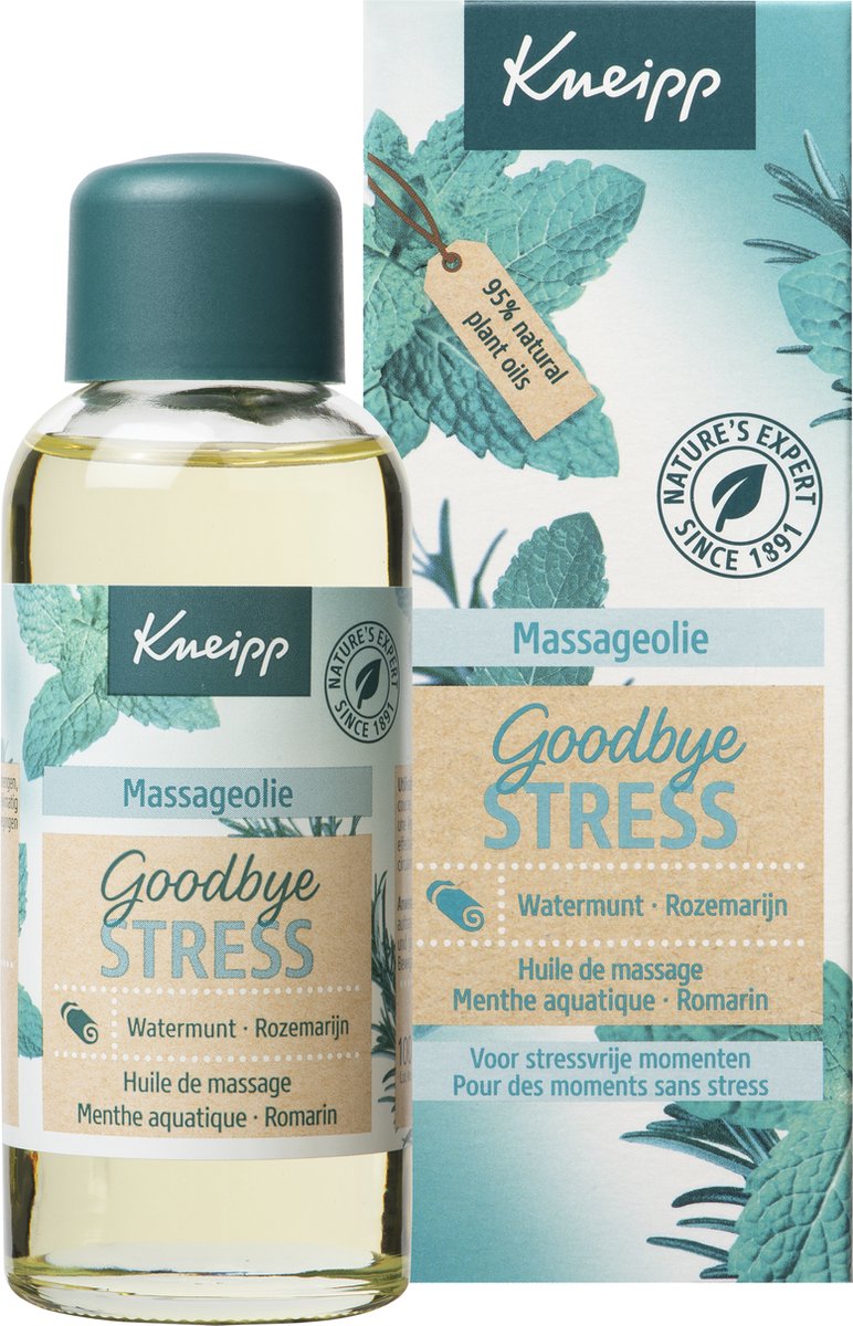 Kneipp Goodbye Stress - Massageolie - Watermunt en Rozemarijn - Ontspannend - Geschikt voor alle huidtypen - Vegan - 1 st - 100 ml - Kneipp