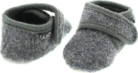 Celavi Kinder / Bébé Schuhe Slippers Wool Bébé Gris pierre foncé-17/18