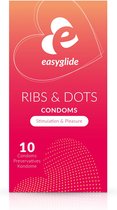 EasyGlide - Préservatifs Ribs and Dots - 10 pièces