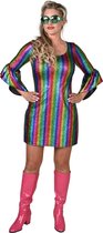 Magic By Freddy's - Jaren 80 & 90 Kostuum - Regenboog Colour Festival - Vrouw - Multicolor - Medium - Carnavalskleding - Verkleedkleding
