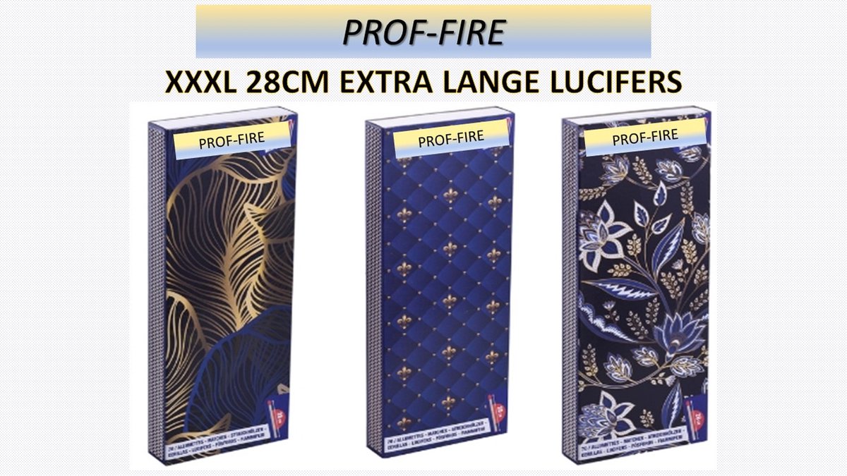 Prof-Fire - 3 Extra Grote Dozen !!! Hele Lange Lucifers 28 cm XXXL - 3 X 70 stuks (210 stuks) - Topper!! - Fire-Up Kwaliteit