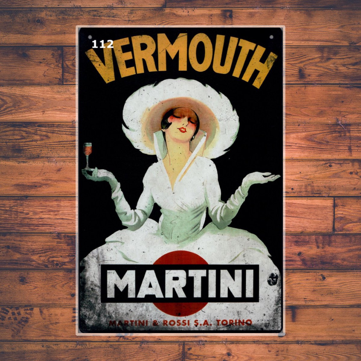 Wandbordje Martini