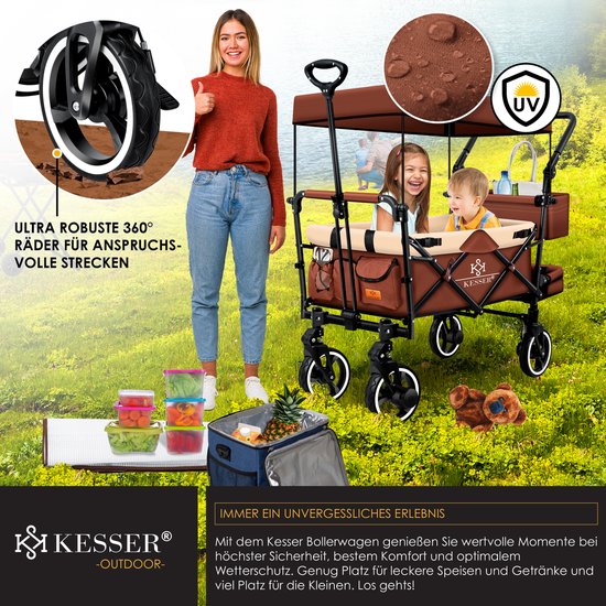 KESSER® Bolderkar, opvouwbaar, GTS-9100, met dak, handwagen
