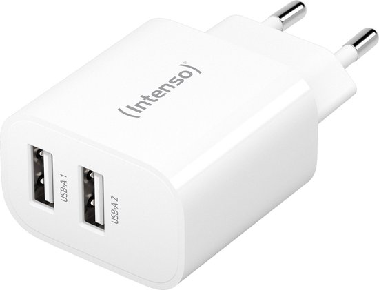 (Intenso) W24AA 24W USB-A lichtnetadapter - 2x USB-A - 1x USB-A - wit (7802412)