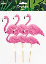 Partydeco - Flamingo toppers 6 stuks