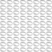 Kurtzy 80 Stuks Verstelbare Blanco Metalen Ringbases – Ringbasis voor het Zelf Maken van Sieraden - Verzilverde Ringen - Ringblanks met Plakstrip voor Juwelen/edelstenen of Sierstenen (Cabochons)
