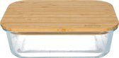 Brabantia Pure Glazen Ovenschaal - Voedselbewaardoos - Met Bamboe Deksel - 1000 ml - 20 x 15 x 7 cm