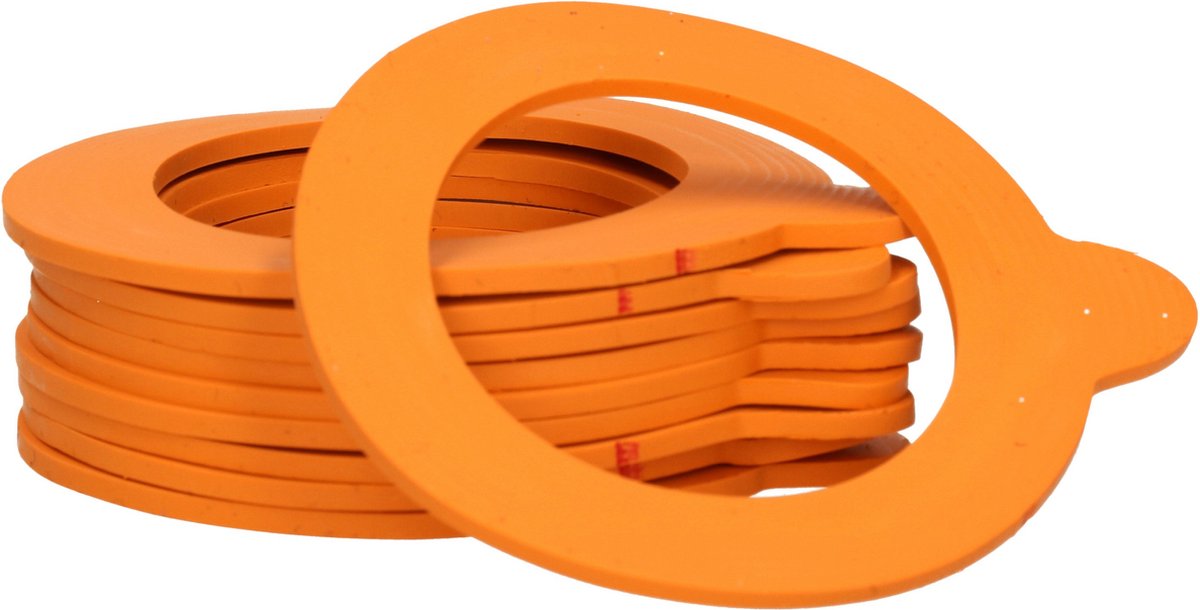 20x Weckpot inmaakringen rubber oranje 70 mm