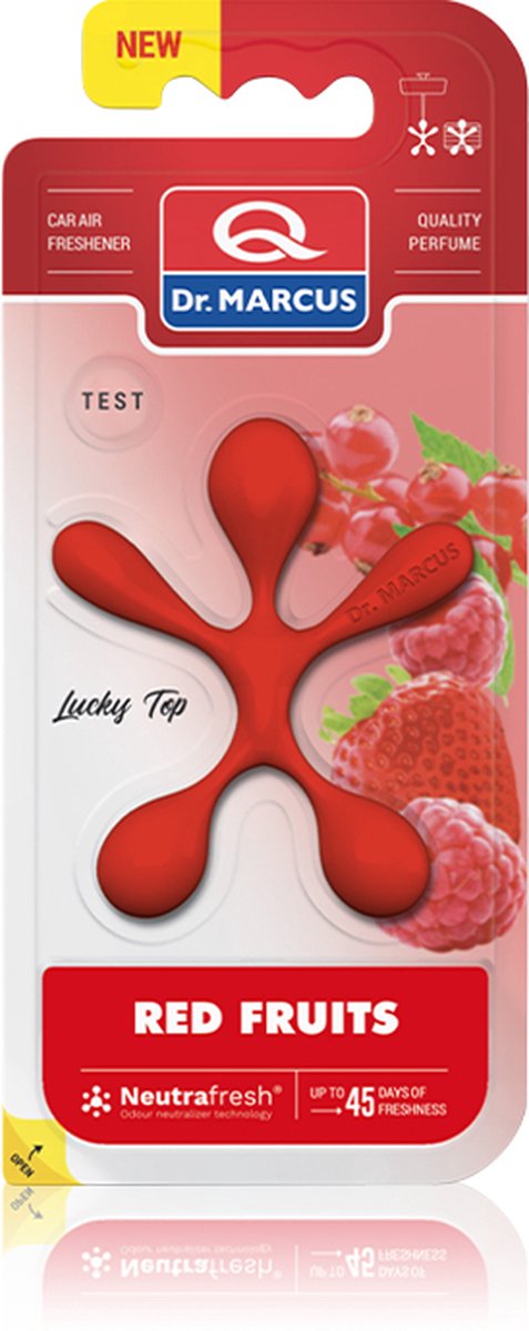 Dr. Marcus Lucky Top Red Fruits Luchtverfrisser - Neutrafresh Technologie - Langdurige Geurverspreiding - Autogeurtje